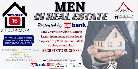 AREAA San Diego Presents: Men in Real Estate - Presented by: US Bank