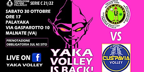 Immagine principale di SERIE C YAKA VOLLEY VS CUS PAVIA 