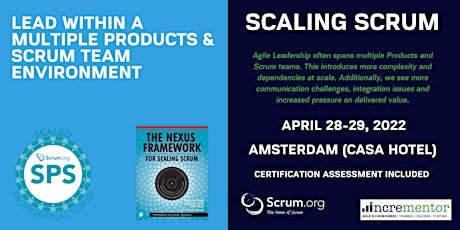 Scaled Professional Scrum (SPS) | A Scrum.org Certified Training tickets