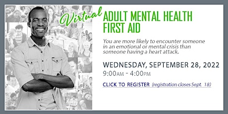 Adult Mental Health First Aid - IN PERSON tickets