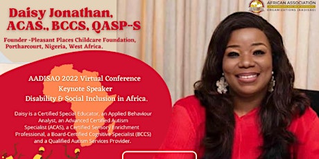 2022 AADISAO Virtual Conference - Disability and Social Inclusion in Africa tickets