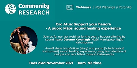 Oro Atua:  Support your hauora - A puoro Māori sound healing experience primary image