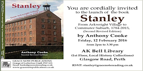 BOOK LAUNCH:  STANLEY from Arkwright Village to Commuter Suburb, 1784-2015 by Anthony Cooke primary image