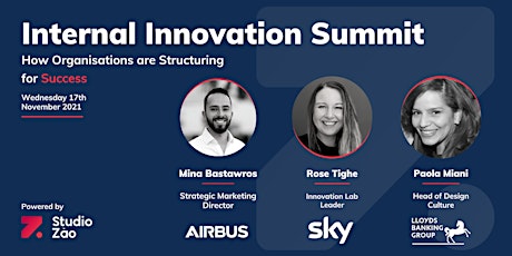 Internal Innovation Summit  - Nov 2021 - with Airbus, Sky and Lloyds Bank primary image