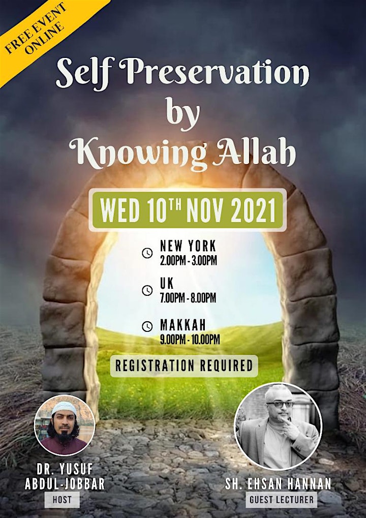 
		Self Preservation by Knowing Allah - FREE EVENT image
