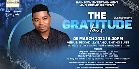 Dr Tumi - The Gratitude Tour - Live Recording  in Birmingham, England - UK primary image