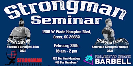 Strongman Seminar w/ America's Strongest Man & Woman! tickets