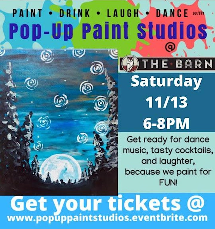 PAINT PARTY @ The Barn Bowl & Bistro with POP-UP PAINT STUDIOS!!! image