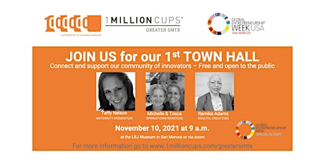 Imagem principal do evento 1Million Cups Greater San Marcos Town Hall