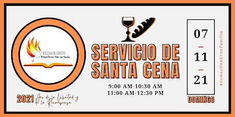 Imagen principal de Inscripción a Servicio de Santa Cena MVU - Domingo 07 de Noviembre de 2021