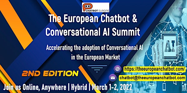 THE EUROPEAN CHATBOT & CONVERSATIONAL AI SUMMIT - 2ND  EDITION