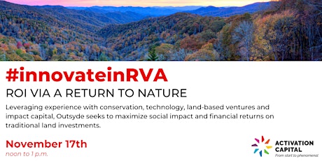 #innovateinRVA: ROI via a Return to Nature with Outsyde primary image