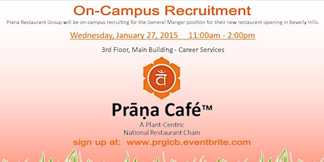 On-Campus Recruitment - Prana Cafe primary image