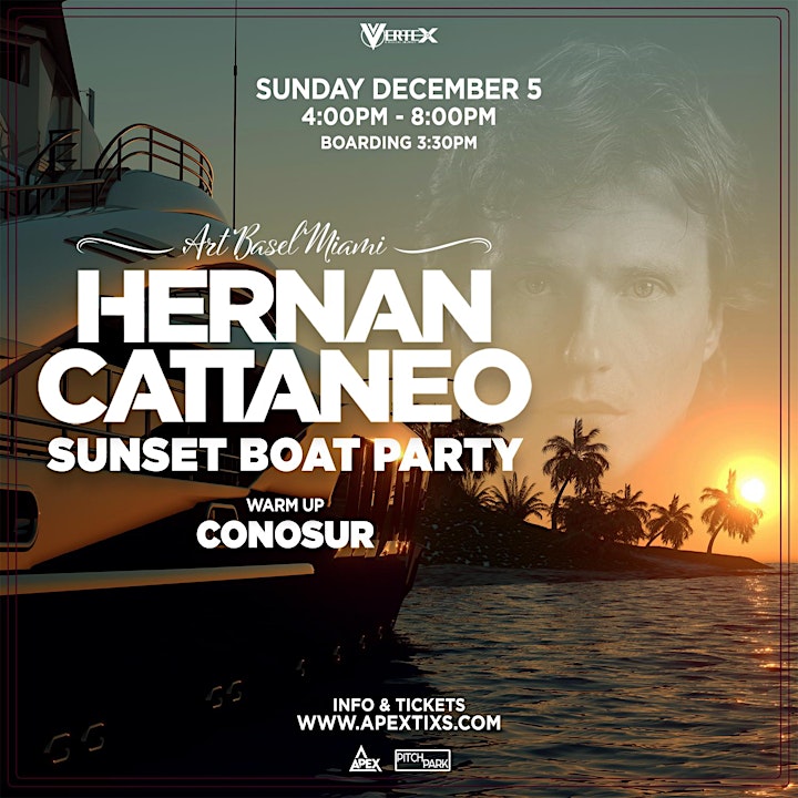 HERNAN CATTANEO " SUNSET BOAT PARTY " ART BASEL MIAMI image