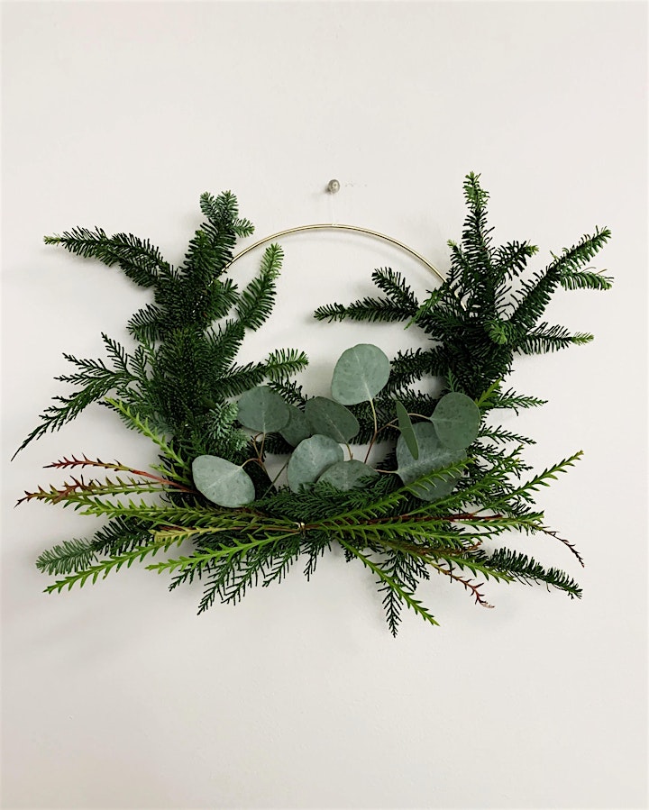 Winter Wreath Building with Wine Tasting image