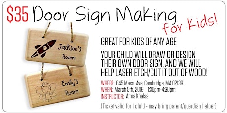 Kids workshop: Making Door Signs! primary image