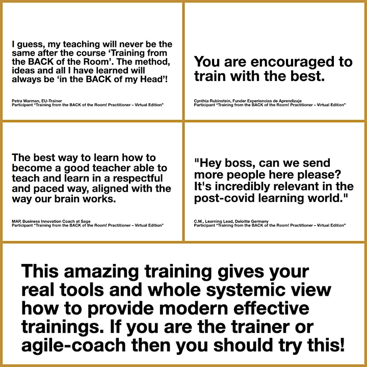 Training from the BACK of the Room Practitioner - Virtual Edition, English image