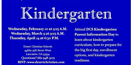 DCS Kindergarten Parent Information Day primary image