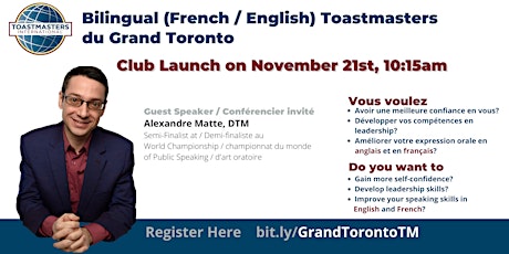 Bilingual Toastmasters du Grand Toronto billets