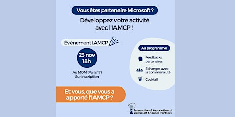 Image principale de AfterWork IAMCP "Etre Partenaire Microsoft en 2021-2022"