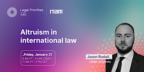 Jason Rudall: Altruism in international law tickets