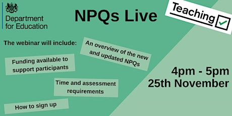 DfE National Professional Qualifications Live Event primary image