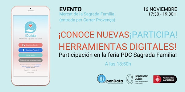 ¡16 de noviembre feria  PDC Sagrada Família + Taller iCuida!