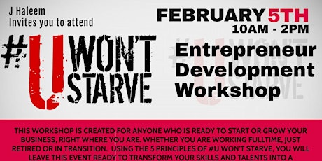 U Won't Starve - Entrepreneur Development Workshop tickets