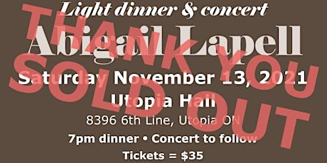 Light Dinner & Concert with Abigail Lapell