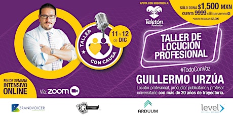 Imagen principal de Teletón 2021. Taller Con Causa: Locución Profesional con Guillermo Urzúa