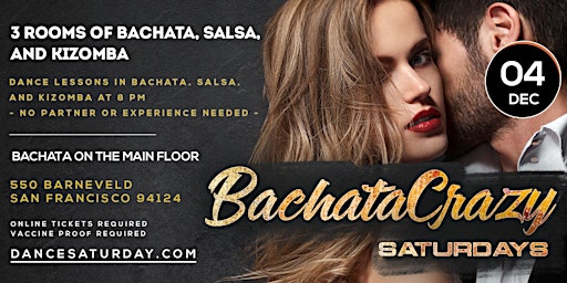 Grand Reopening BachataCrazy Nights, Bachata, Salsa y Kizoma plus Lessons primary image