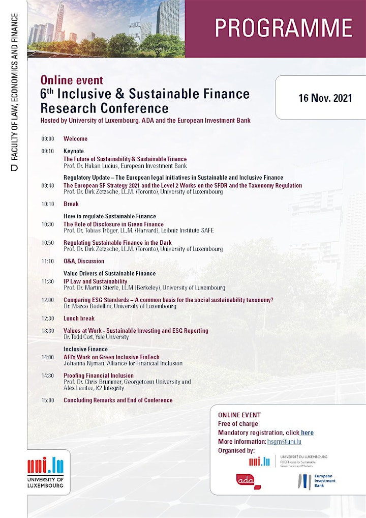 
		6th Inclusive and Sustainable Finance Research Conference - online image
