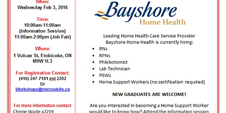 Bayshore Home Health Job Fair primary image