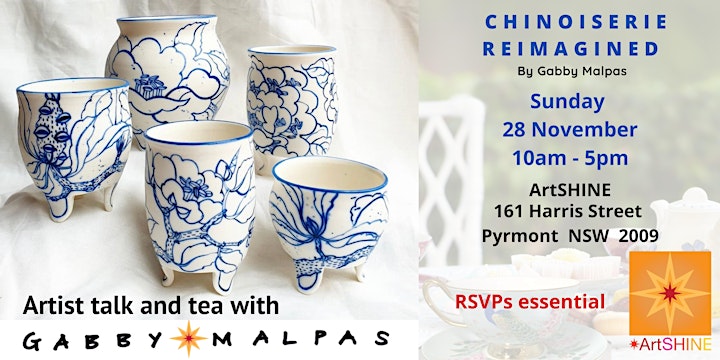 
		Chinoiserie Reimagined; a ceramics art exhibition by Gabby Malpas image
