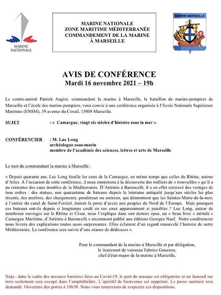
		Image pour Conférence COMAR Marseille du 16 novembre 2021, Les trésors enfouis... 
