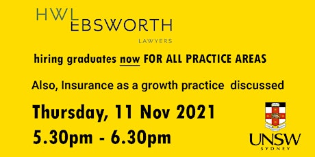 Careers in Insurance Law with HWL Ebsworth primary image