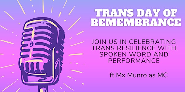 Trans Day of Remembrance Spoken Word event