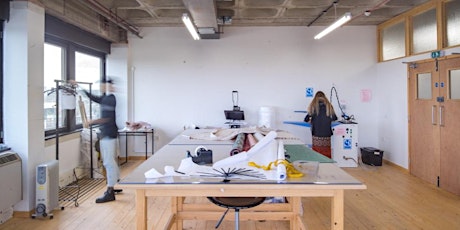Desks in Brixton fashion and textiles studio workspace