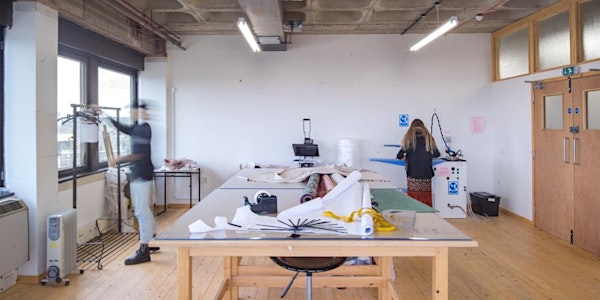 Desks in Brixton fashion and textiles studio workspace