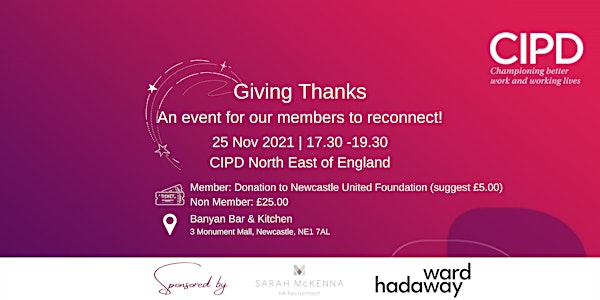 Giving Thanks - An event for our members to reconnect!