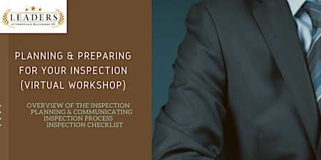 Preparing & Planning For Your Inspection tickets