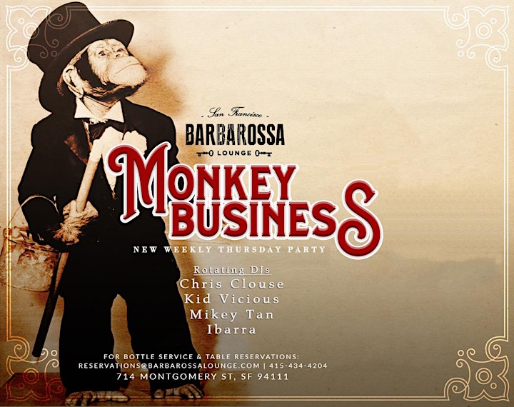
		Monkey Business - San Francisco's #1 Social Event at Barbarossa image
