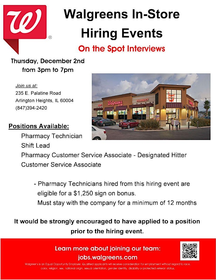 
		Walgreens - Multistore  Job Fair! image
