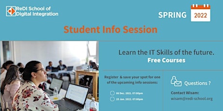 Students Info Session Spring Semester 2022 tickets