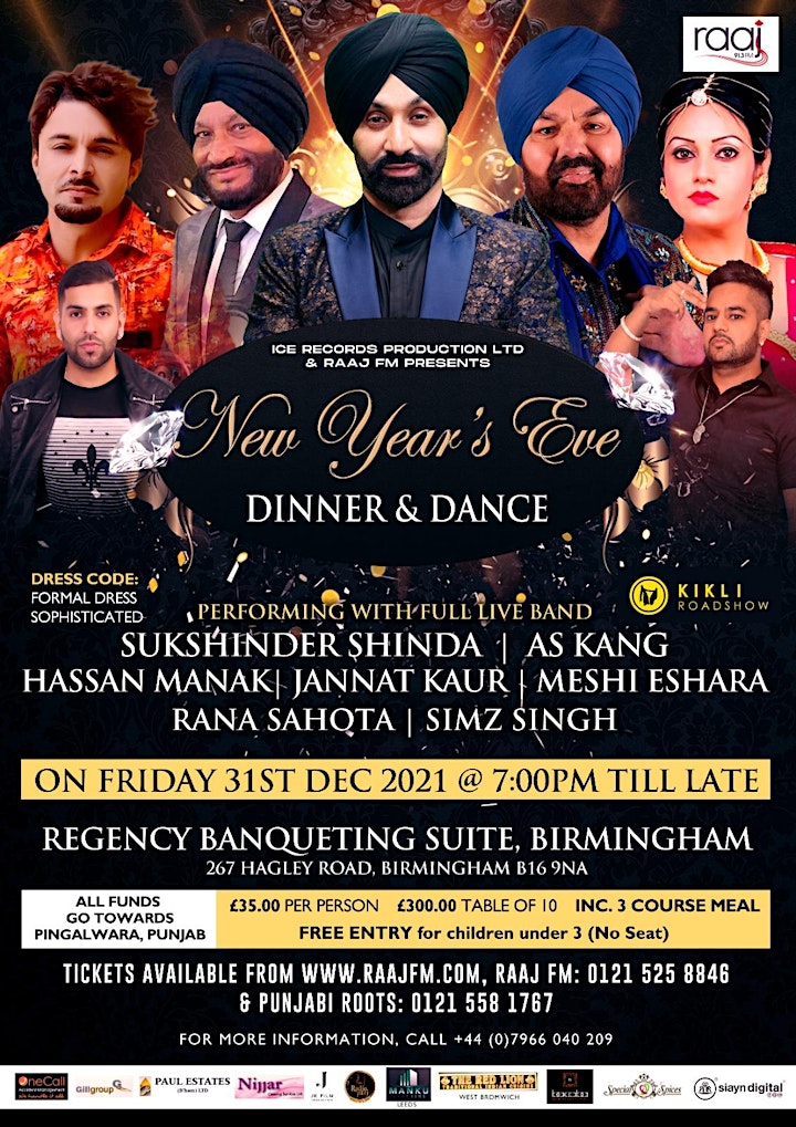New Year's Eve Dinner & Dance with Sukshinder Shinda image