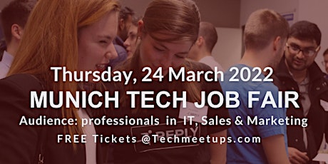 Munich Tech Job Fair By Techmeetups tickets