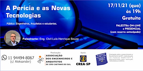 Imagem principal do evento A PERÍCIA E AS NOVAS TECNOLOGIAS