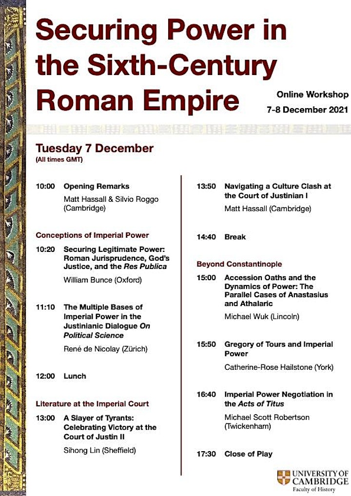 Online Workshop: Securing Power in the Sixth-Century Roman Empire image