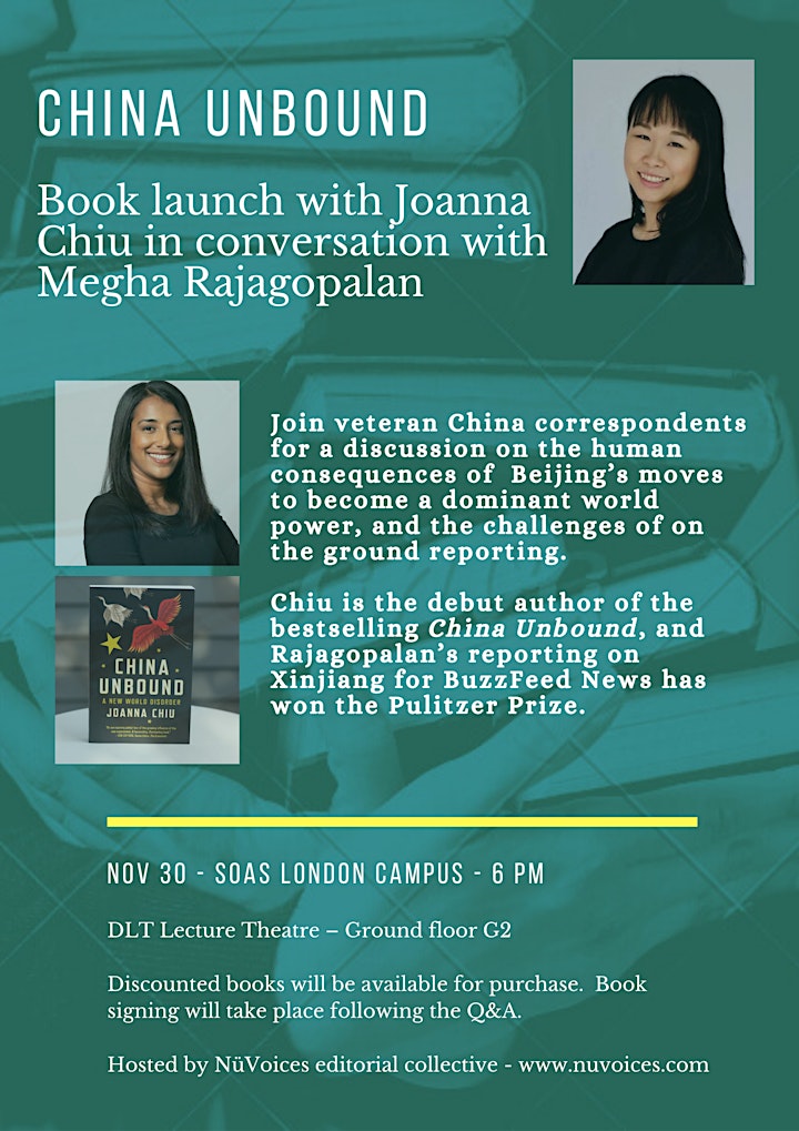 
		CHINA UNBOUND Book Launch: Joanna Chiu & Megha Rajagopalan in conversation image
