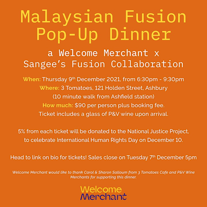 
		SOLD OUT - Feast for Good - Malaysian Fusion 3 Course Dinner (Pop-Up) image
